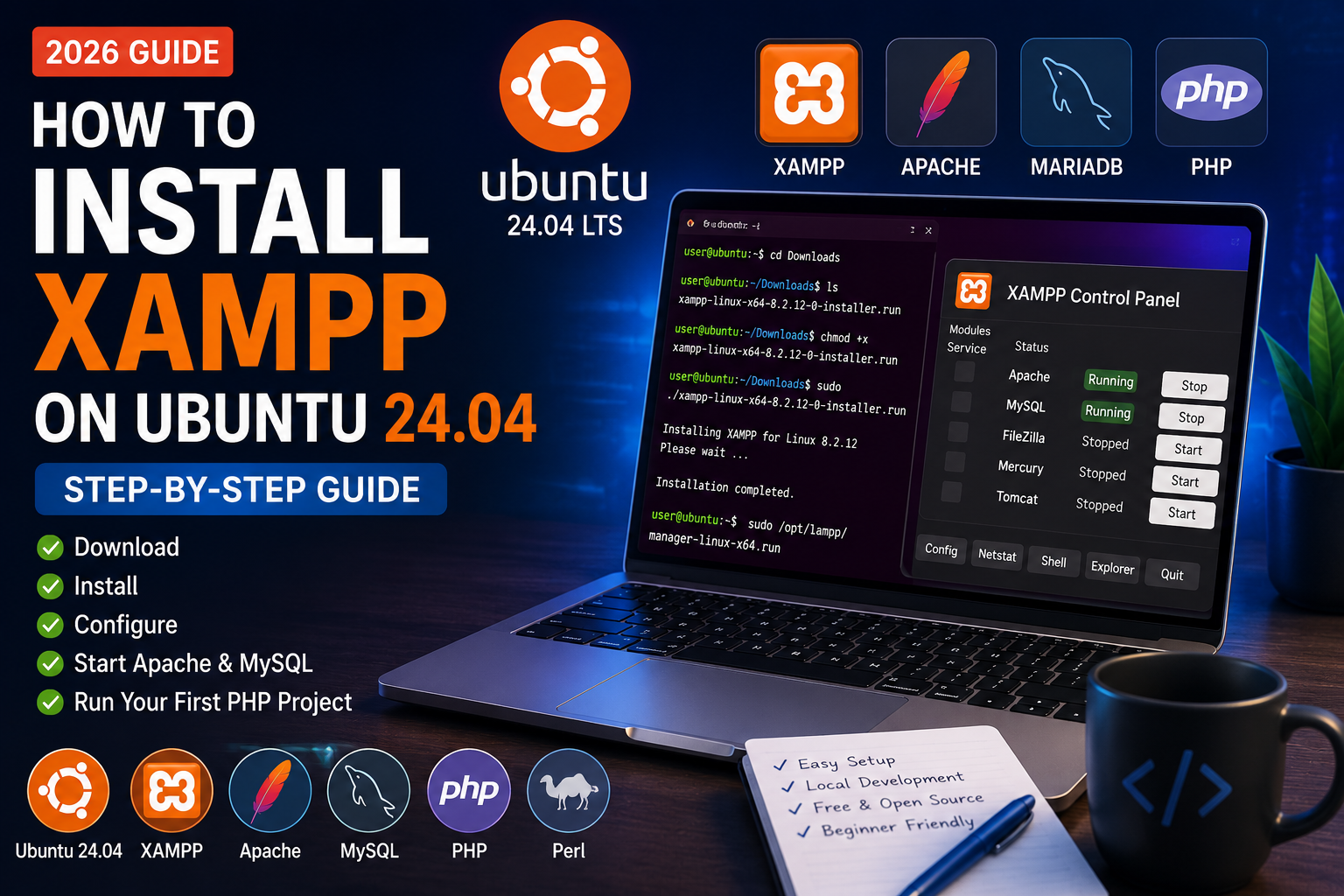 how to install How to Install XAMPP on Ubuntu 24.04 (Step-by-Step Guide)