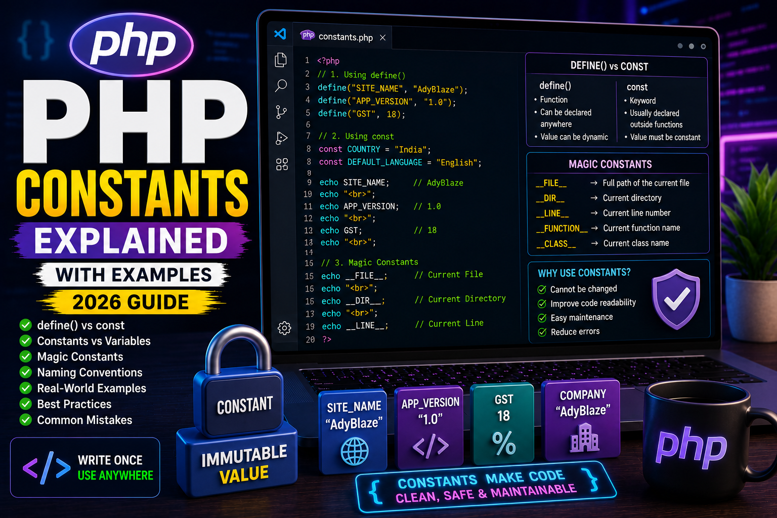 php contant PHP Constants Explained with Examples (Beginner Guide 2026)