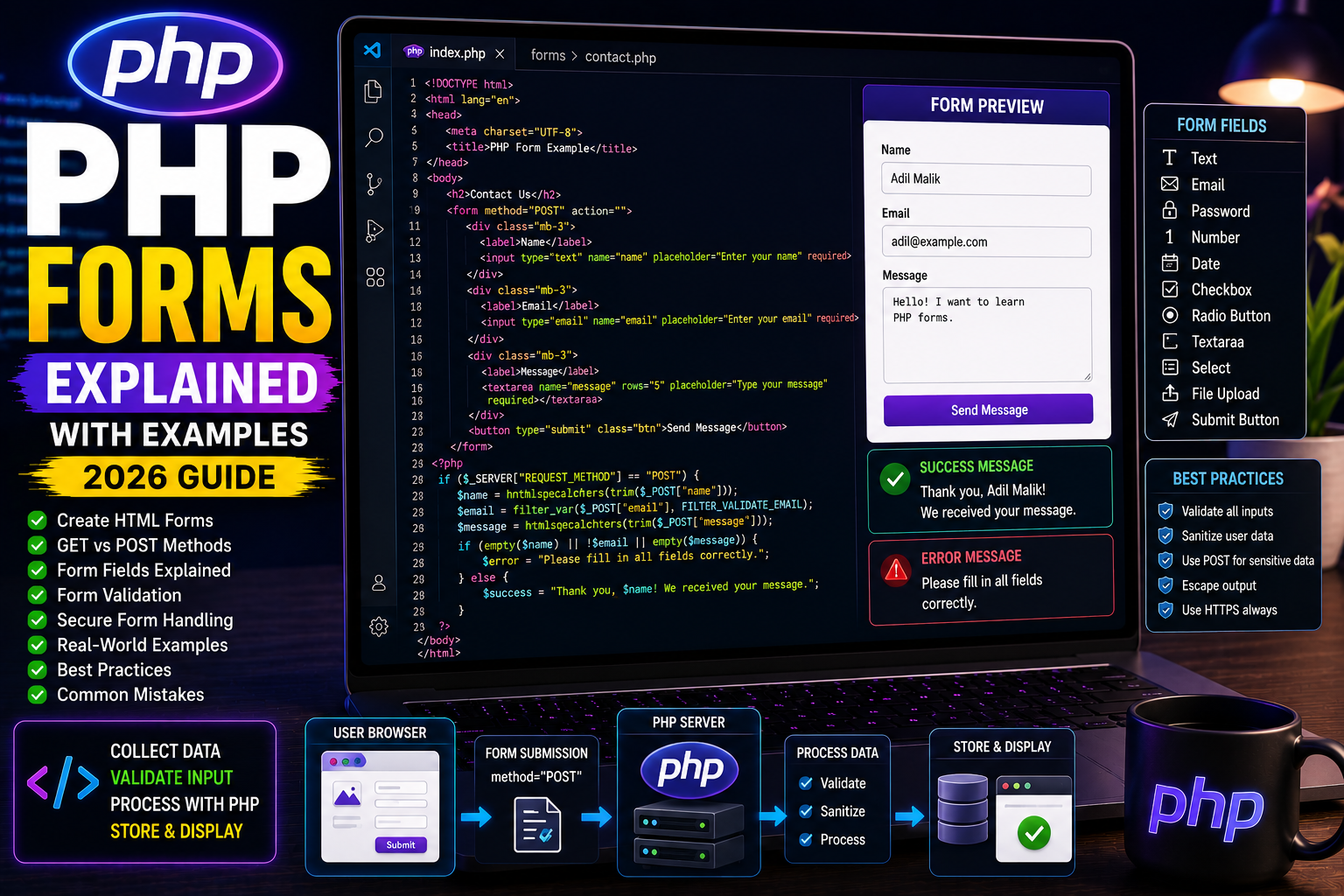 php forms PHP Forms Explained with Examples (Beginner Guide 2026)