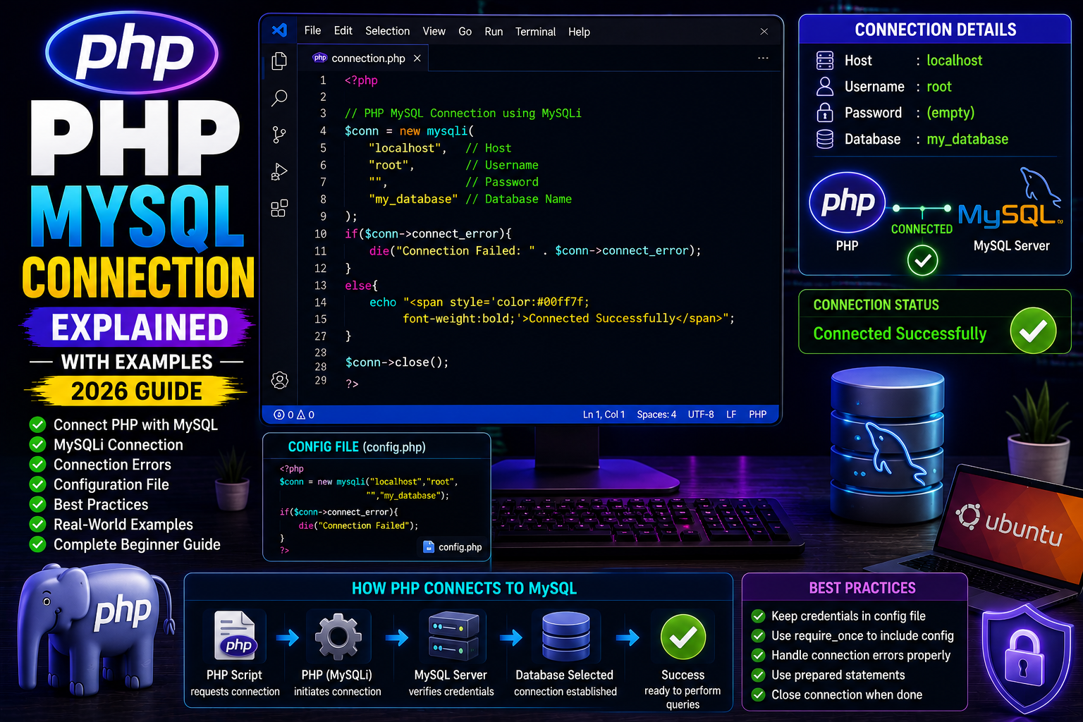 php mysql PHP MySQL Connection Explained with Examples (Beginner Guide 2026)
