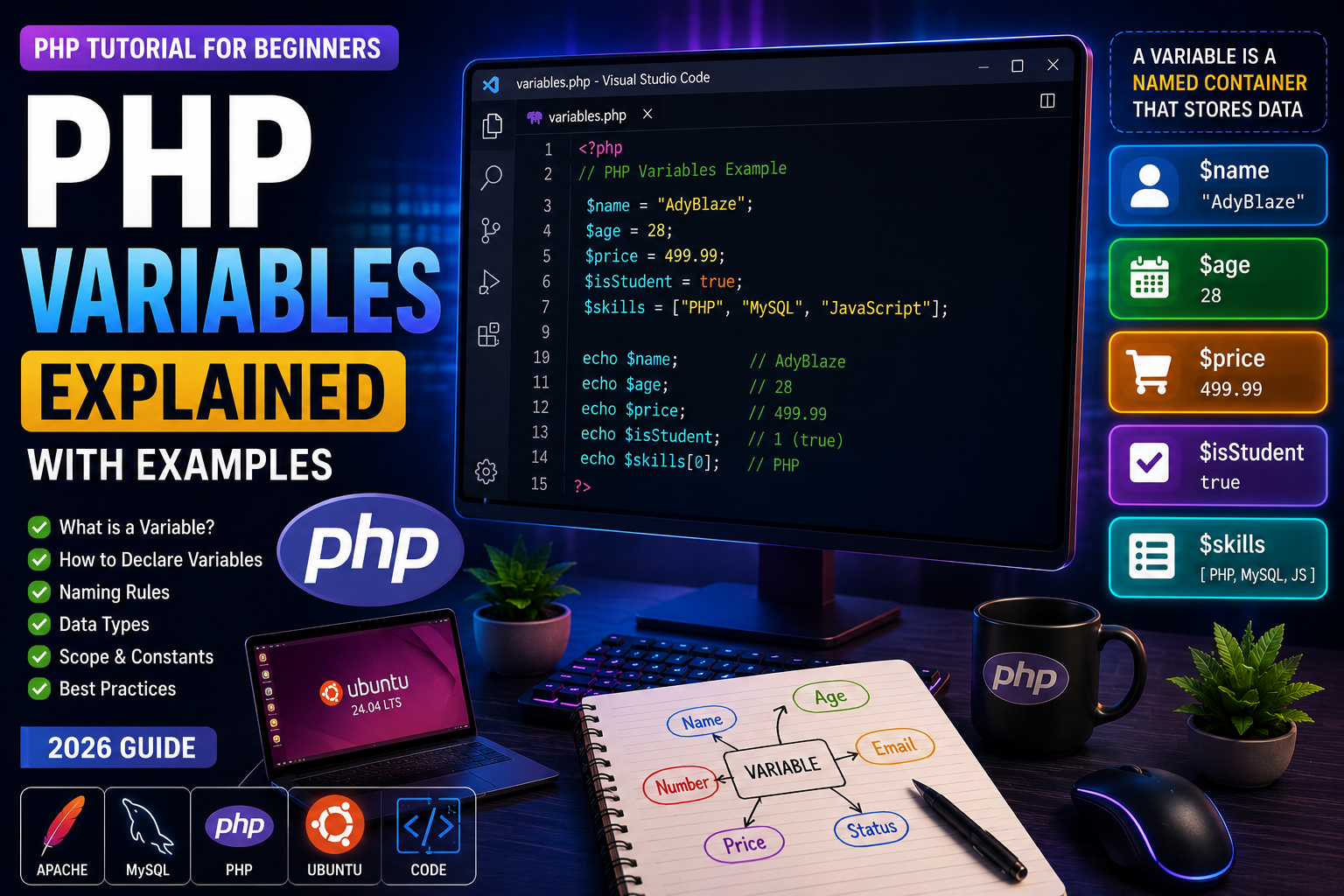 php variables PHP Variables Explained with Examples (Beginner Guide 2026)