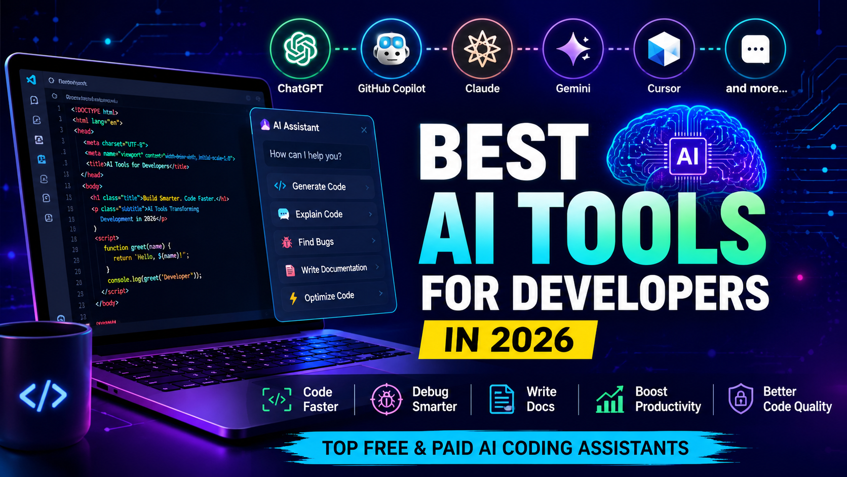 best ai tools Best AI Tools for Developers in 2026 (Free & Paid) – Complete Guide