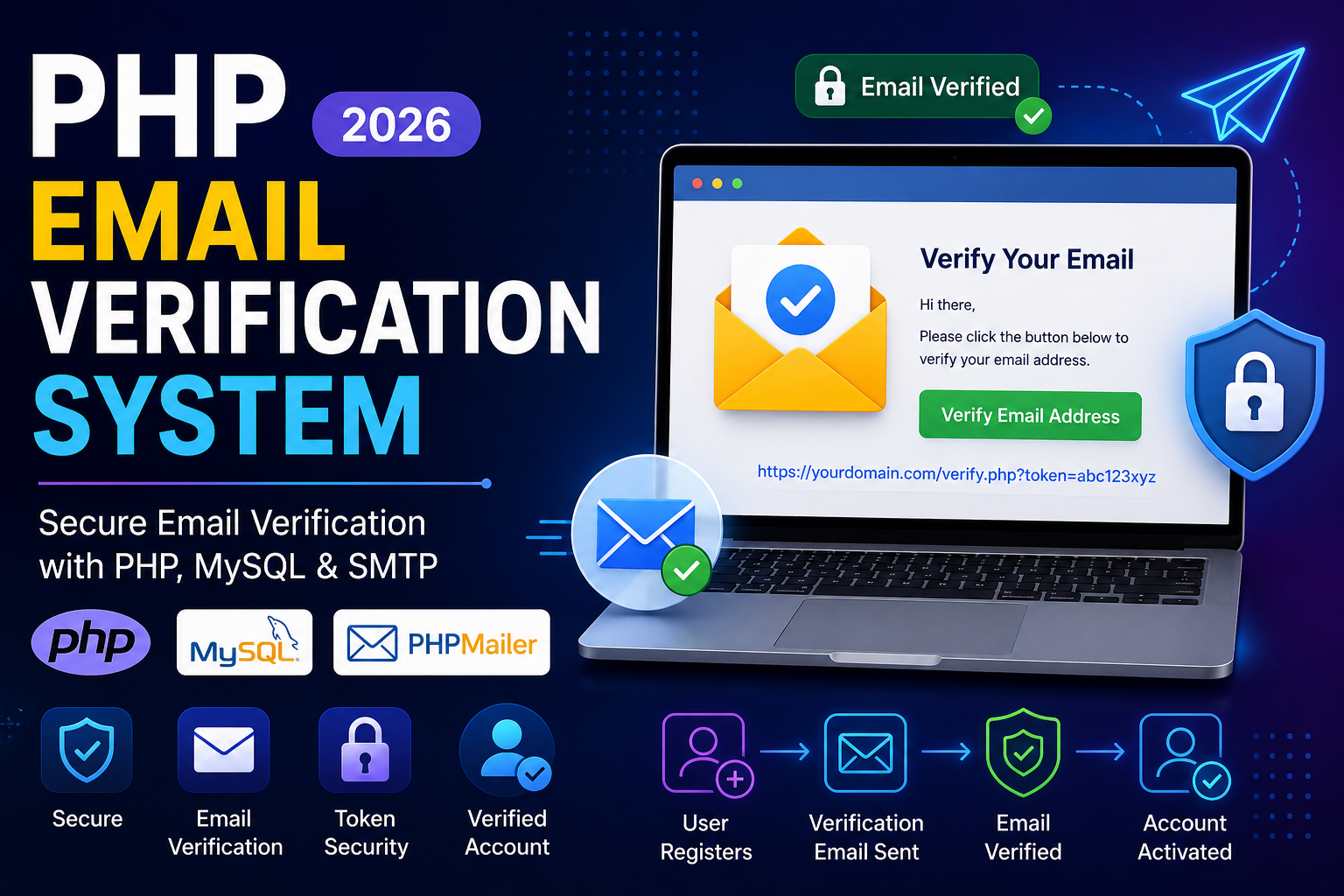 email verification PHP Email Verification System (2026) – Complete Beginner Guide