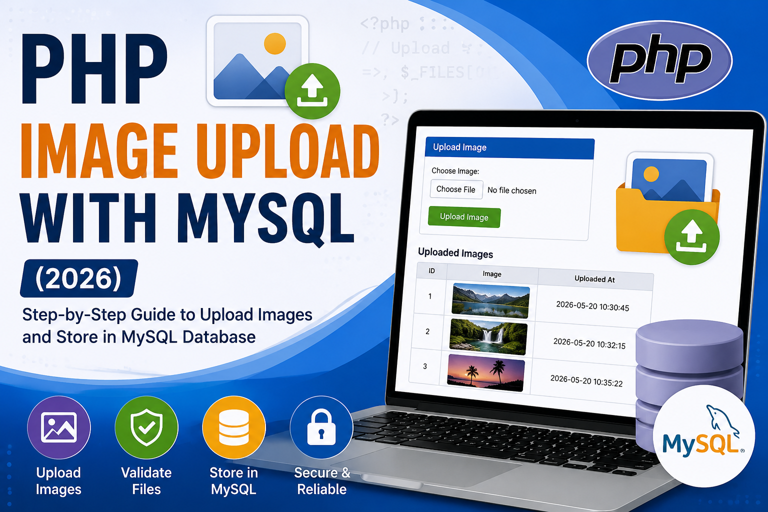 image upload PHP Image Upload with MySQL (2026) – Complete Beginner Guide