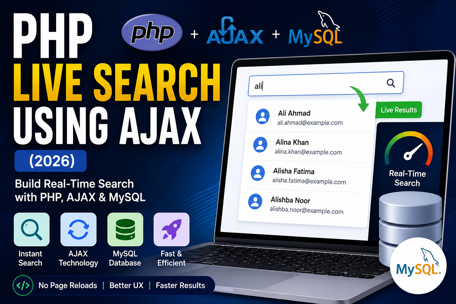 php PHP Live Search using AJAX (2026) – Complete Beginner Guide