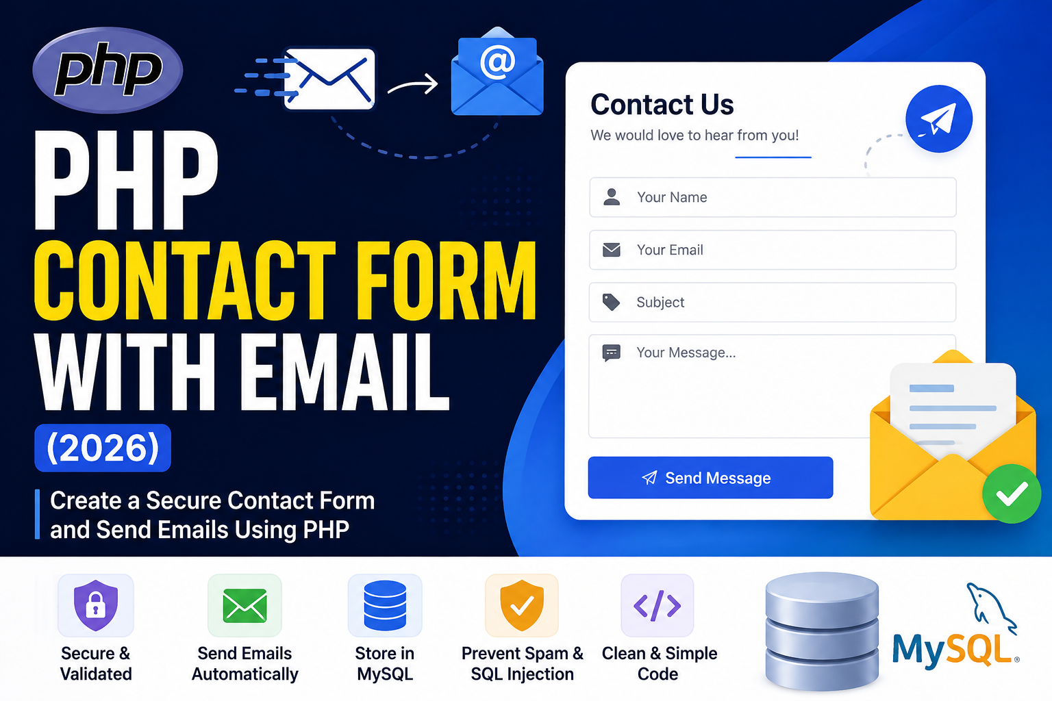 php contact form PHP Contact Form with Email (2026) – Complete Beginner Guide