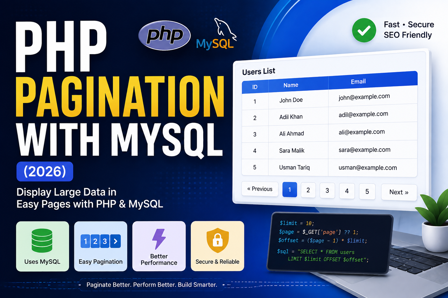 php pagination PHP Pagination with MySQL (2026) – Complete Beginner Guide