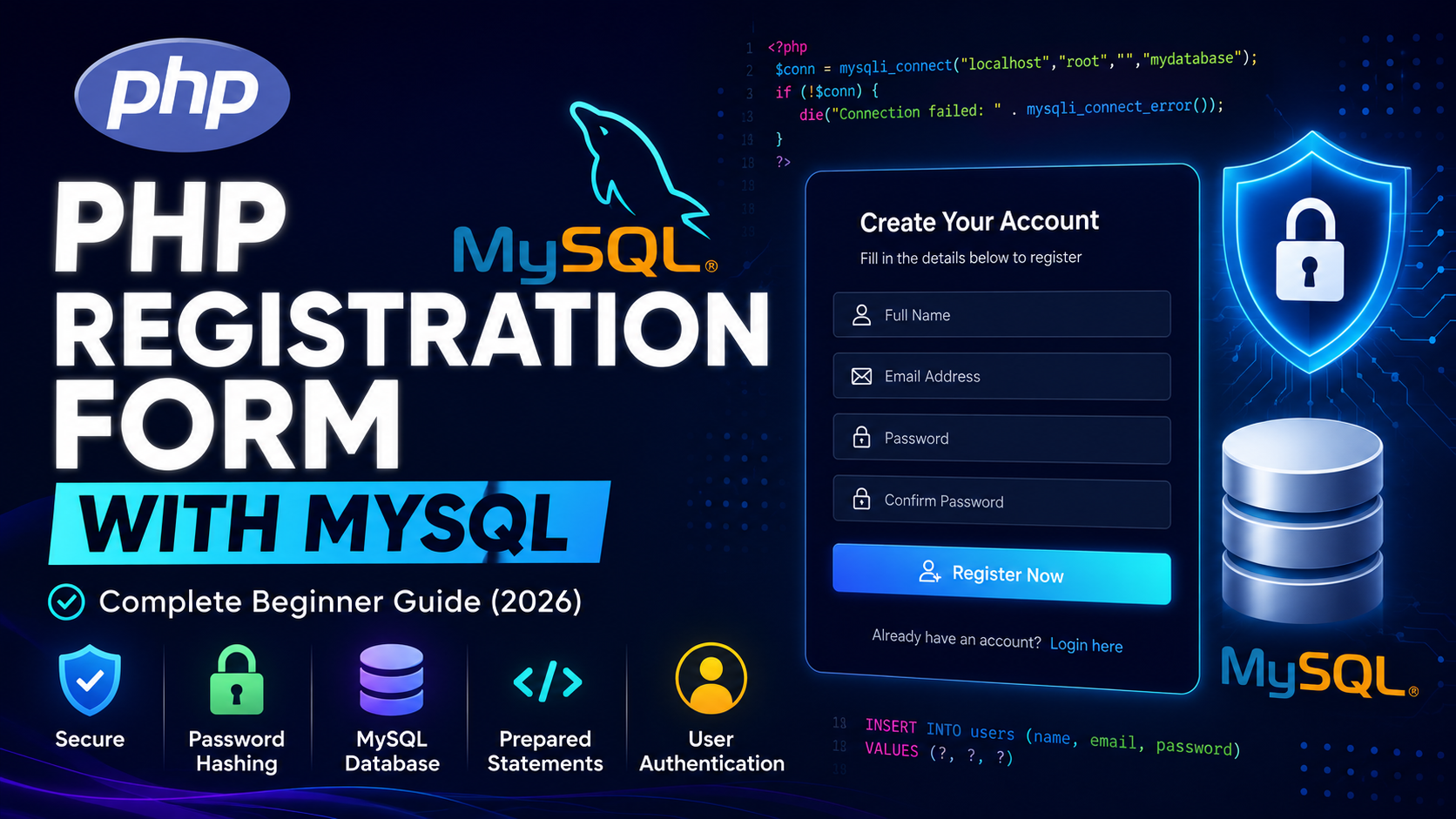 registration php PHP Registration Form with MySQL – Complete Beginner Guide